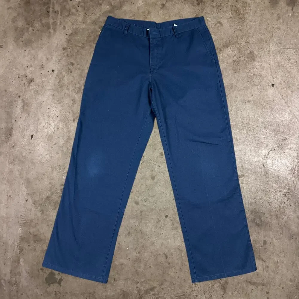 Dickies Flex Pants Relaxed Fit Straight Leg Flat Front Navy Blue Mens Size 36x32